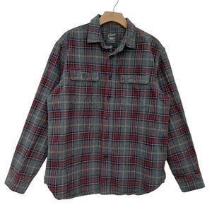 Grayers Heritage Flannels Shirt Mens Large Gray Plaid Long Sleeve Finest Cotton